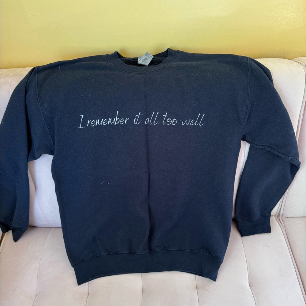 Navy Blue Taylor Swift Themed Crewneck Sweater